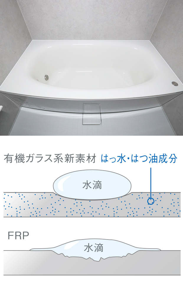有機ガラス系素材 弓形浴槽